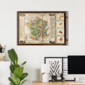 Frankreich Provinzen und Departements Poster (Heimbüro)