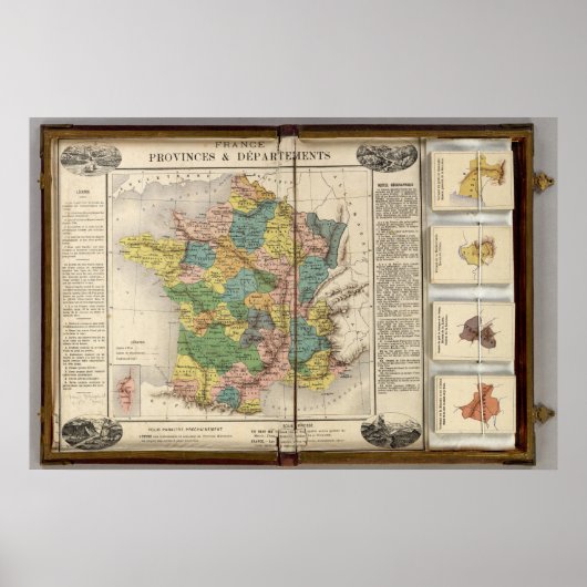 Frankreich Provinzen und Departements Poster (Vorne)
