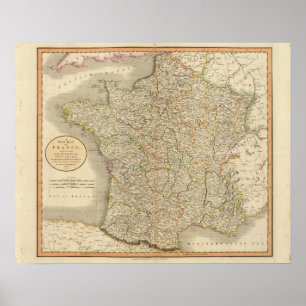 Frankreich Provinzgrenzen Poster