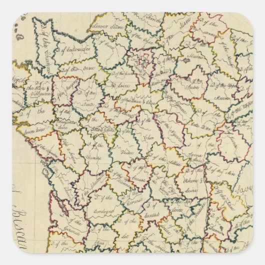 Frankreich Quadratischer Aufkleber (Vorderseite)