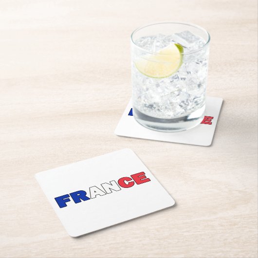 Frankreich Rechteckiger Pappuntersetzer (Vor Ort)