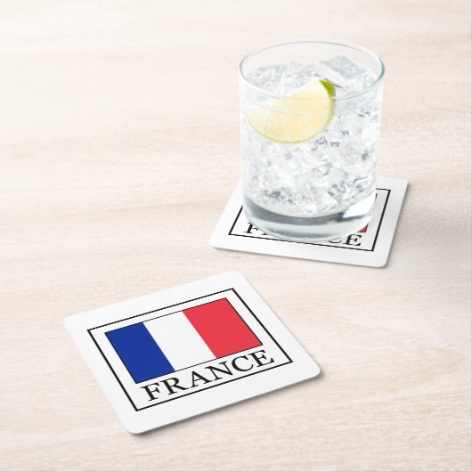 Frankreich Rechteckiger Pappuntersetzer (Vor Ort)