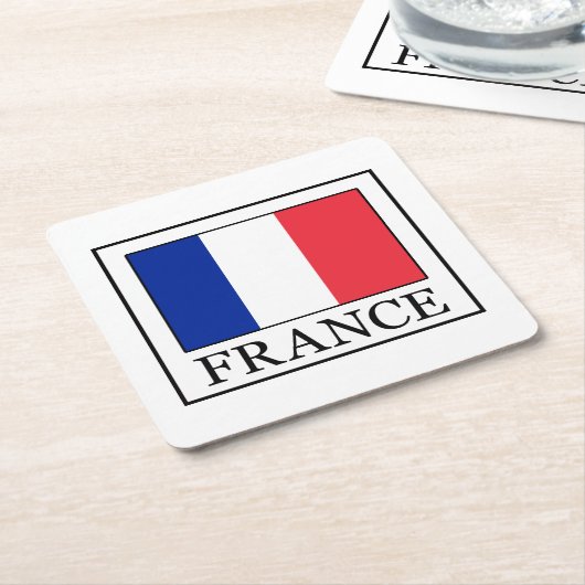 Frankreich Rechteckiger Pappuntersetzer (angewinkelt)