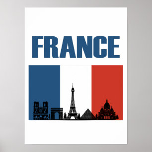 Frankreich Reisen - Paris City Skyline Französisch Poster