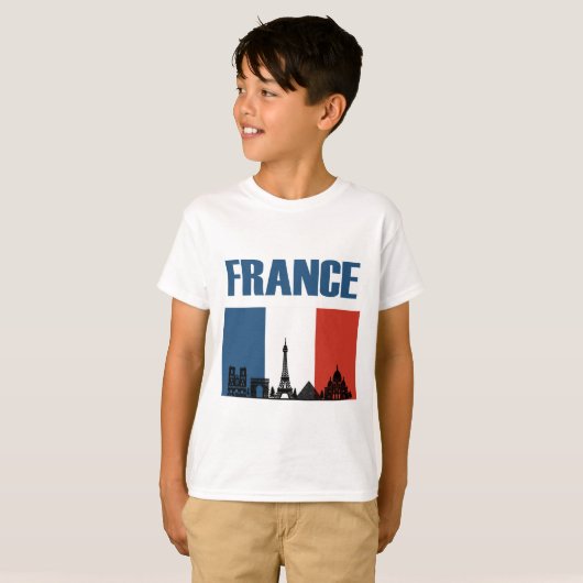 Frankreich Reisen - Paris City Skyline Französisch T-Shirt (Vorne ganz)
