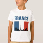 Frankreich Reisen - Paris City Skyline Französisch T-Shirt (Vorderseite)