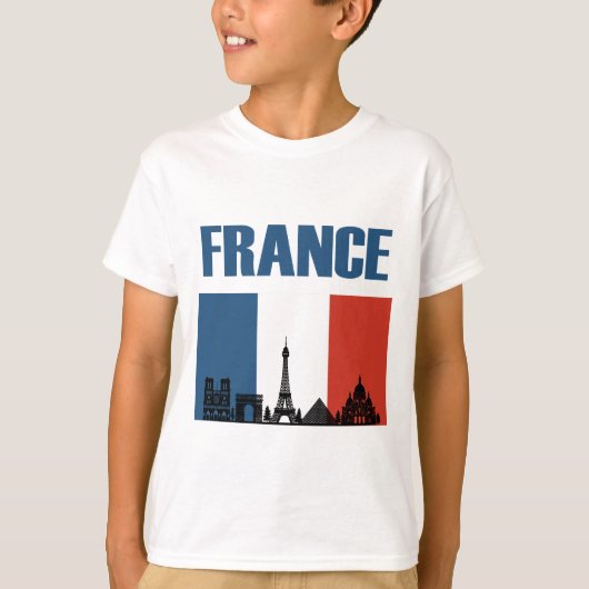 Frankreich Reisen - Paris City Skyline Französisch T-Shirt (Vorderseite)