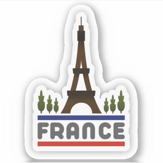 Frankreich Reisen Vinyl Sticker (Vorderseite)