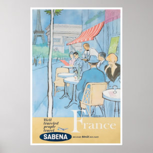 Frankreich Reiseplakat Französische Kunst Sabena D Poster