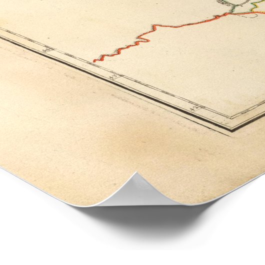 Frankreich Reivers Kontur Poster (Ecke)