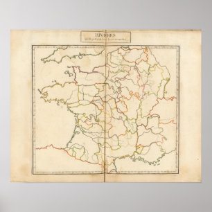 Frankreich Reivers Umriss Poster