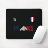 Frankreich Retro Fußball Französische Flagge Mousepad (Mit Mouse)