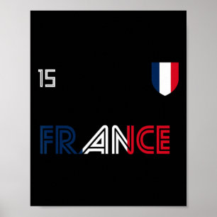 Frankreich Retro Fußball französische Flagge  Poster