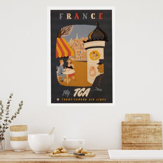 Frankreich Retro Travel Poster (Küche)