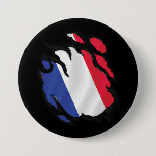Frankreich Rippfahne Button