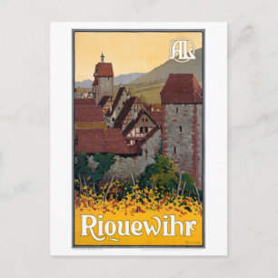 Frankreich Riquewihr Vintage Reiseposter Restaurie Postkarte