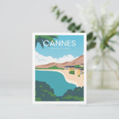 Frankreich Riviera Cannes Reisemarkt Illustration Postkarte (Stehend Vorderseite)