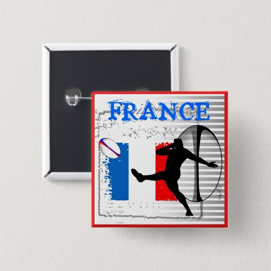 Frankreich-Rugby-Knopf Button (Vorne & Hinten)