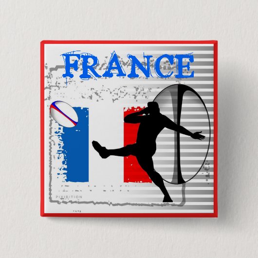 Frankreich-Rugby-Knopf Button (Vorderseite)