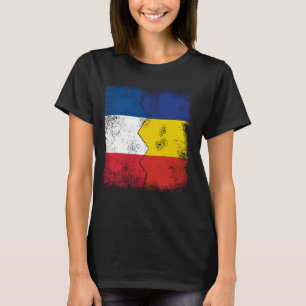 Frankreich Rumänien Flaggen Halb Rumänische Franzö T-Shirt
