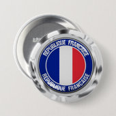 Frankreich Runde Emblem Button (Vorne & Hinten)