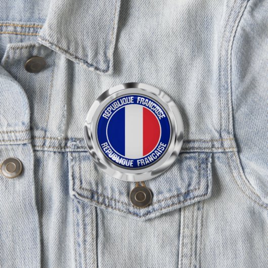 Frankreich Runde Emblem Button (Beispiel)