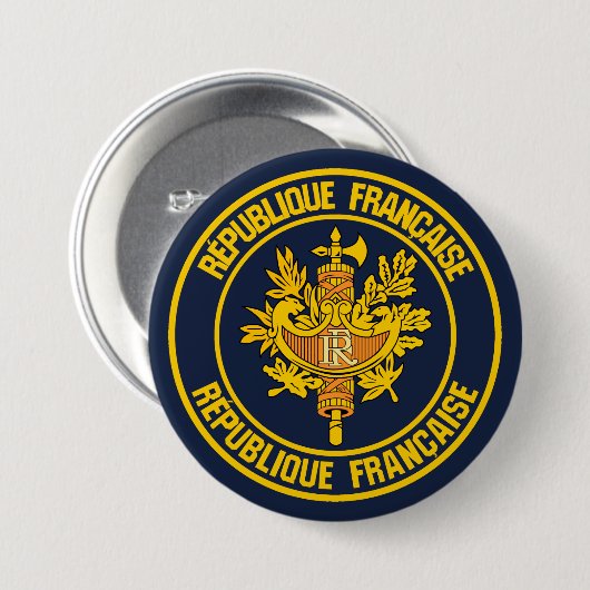 Frankreich Runde Emblem Button (Vorne & Hinten)