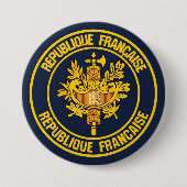 Frankreich Runde Emblem Button (Vorderseite)
