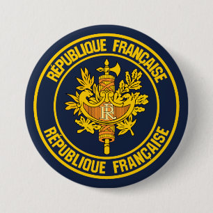 Frankreich Runde Emblem Button