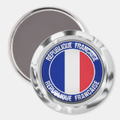 Frankreich Runde Emblem Magnet (Vorderseite/Rückseite)