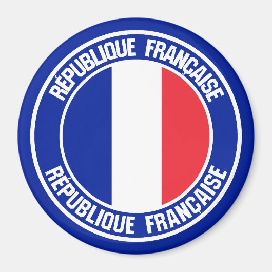 Frankreich Runde Emblem Magnet (Vorne)