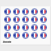 Frankreich Runde Emblem Runder Aufkleber (Blatt)