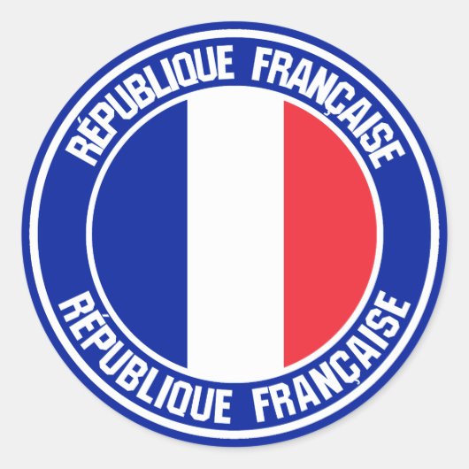 Frankreich Runde Emblem Runder Aufkleber (Vorderseite)