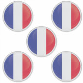 Frankreich Runde Icon-Flagge Aufkleber (Vorderseite)