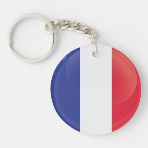 Frankreich Runde Icon-Flagge Schlüsselanhänger