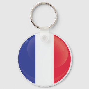 Frankreich Runde Icon-Flagge Schlüsselanhänger