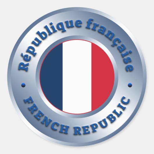 Frankreich Runder Aufkleber (Vorderseite)