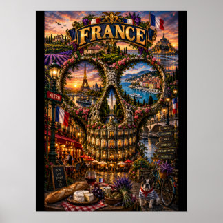 Frankreich-Schädel-Kunstposter | State of Mind Poster