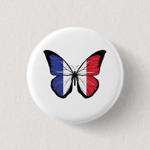 Frankreich - Schmetterlingsflagge Button