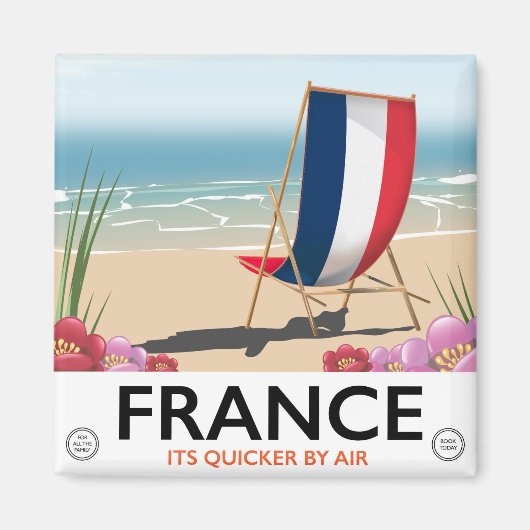 Frankreich-Seebad-Reiseplakat Magnet (Vorne)