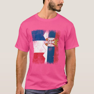 Frankreich Serbien Flaggen Halb serbische französi T-Shirt
