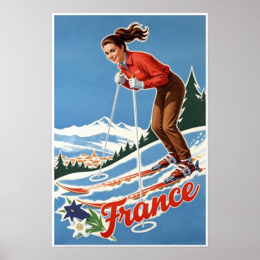 Frankreich Ski Poster (Vorne)