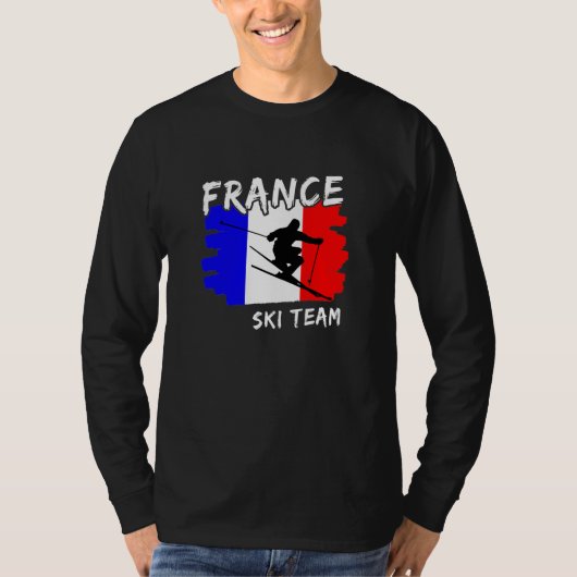 Frankreich Ski T - Shirt (Vorderseite)