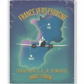 Frankreich - Spanien - Ferienplakat Aufkleber (Vorderseite)