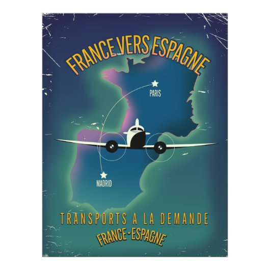 Frankreich - Spanien - Ferienplakat Fotodruck (Vorne)