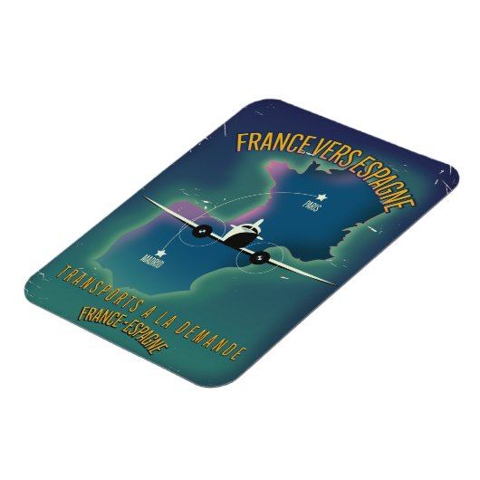 Frankreich - Spanien - Ferienplakat Magnet (Linke Seite)