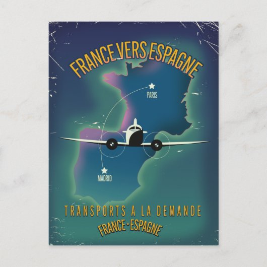 Frankreich - Spanien - Ferienplakat Postkarte (Vorderseite)