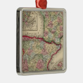 Frankreich, Spanien, Portugal Karte von Mitchell Silbernes Ornament (Rechts)