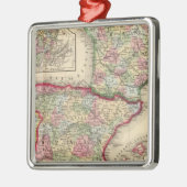 Frankreich, Spanien, Portugal Karte von Mitchell Silbernes Ornament (Links)