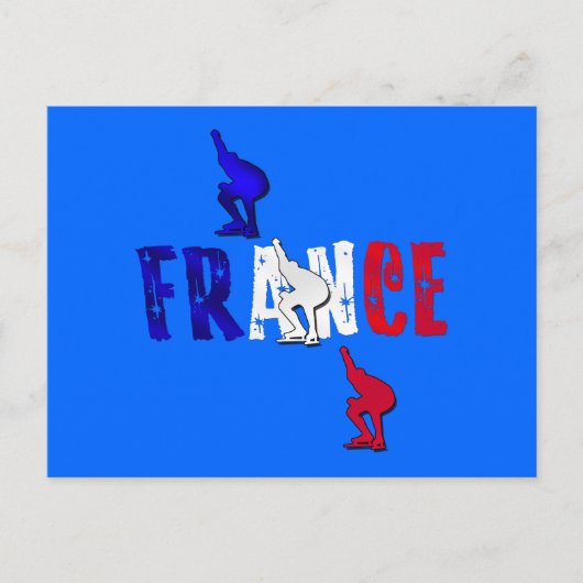 Frankreich Speed Skaten Skaters Eisbahn Geschenke Postkarte (Vorderseite)